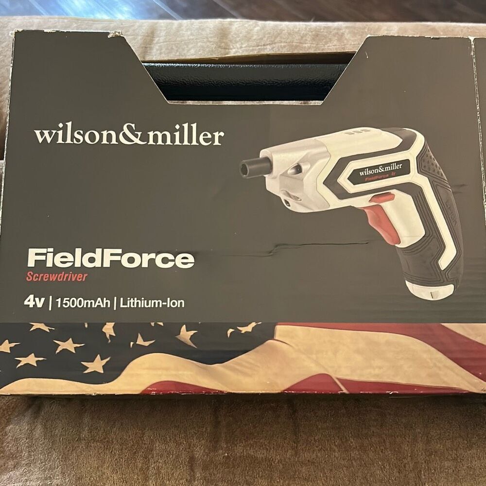 Complete Wilson & Miller FieldForce cordless screwdriver with‎ Bits.